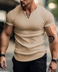 Classic Fit V Neck Rib Tee