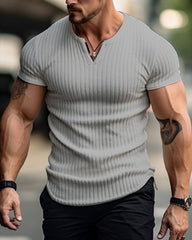 Classic Fit V Neck Rib Tee