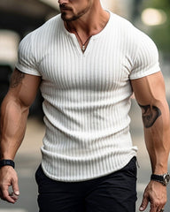 Classic Fit V Neck Rib Tee