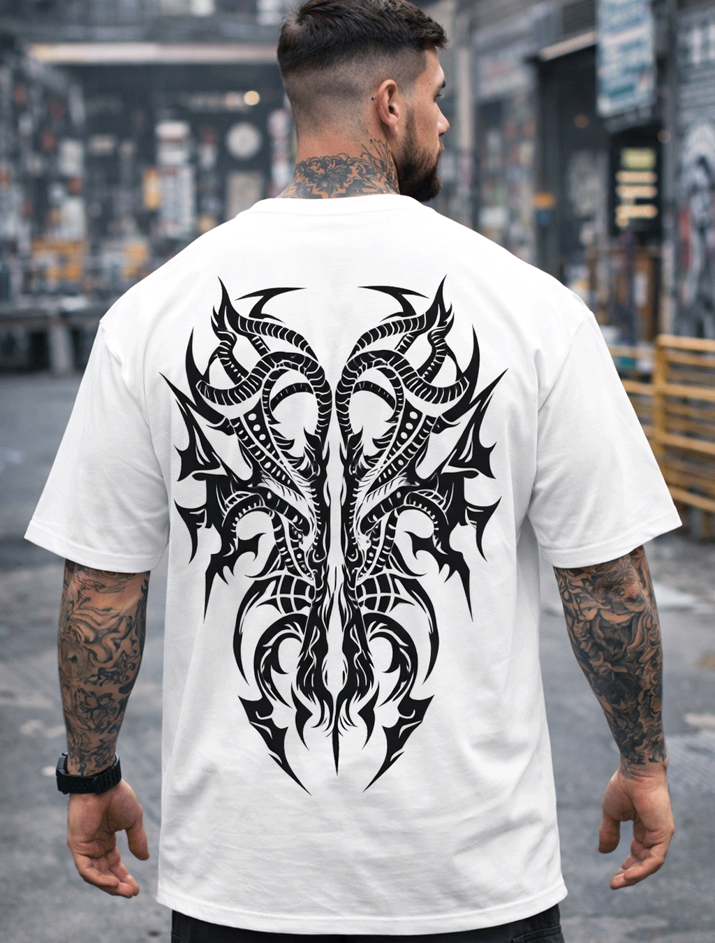 Forbidden Energy Oversized White Tee