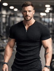 Classic Fit V Neck Rib Tee