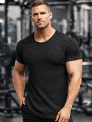 Classic Wide Neck Ribbed T-Shirt