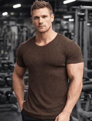 Classic Wide Neck Ribbed T-Shirt