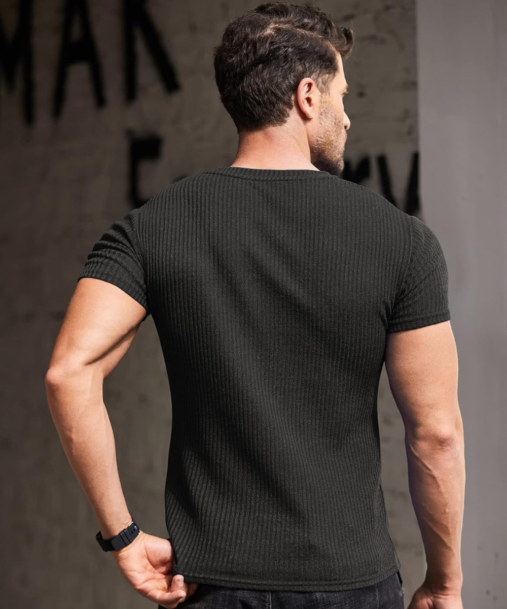 Classic Wide Neck Ribbed T-Shirt